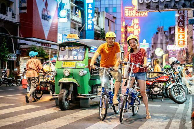Bangkok Night Bike Tour -Hotel-pickup & Dinner - Chinatown and Yaowarat after dark