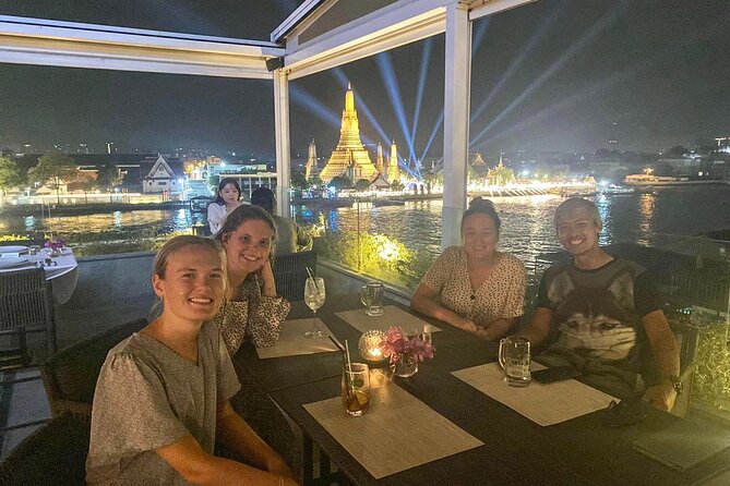 Bangkok Night Bike Tour -Hotel-pickup & Dinner - The rooftop bar and evening skyline