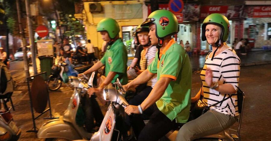 Enjoy Hanoi Like a Local - Vespa & Street Food Tour by Night - French Quarter architecture and the Opera House
