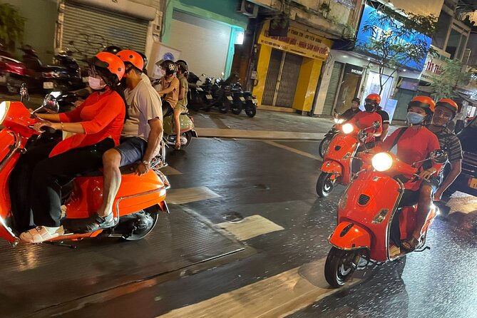 Female Riders Vespa Night Street Food + Train Street food 4 Hours - Crossing the Ceramic Road and Chuong Duong Bridge