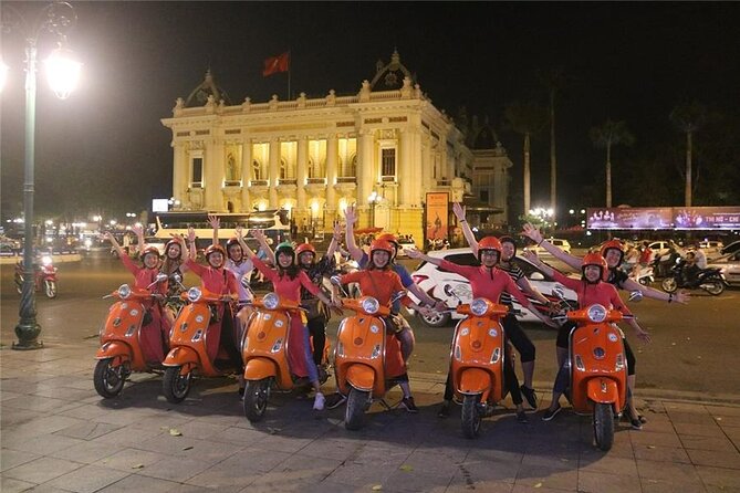 Female Riders Vespa Night Street Food + Train Street food 4 Hours - Egg coffee beside the railway tracks