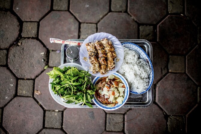 Hanoi Street Food Tour By Motorbike + Sightseeing SAFE & FUN - Grilled dishes and a first taste of local eating