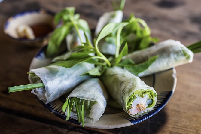 Hanoi Street Food Tour By Motorbike + Sightseeing SAFE & FUN - Steamed rice pancakes in Hang Ga