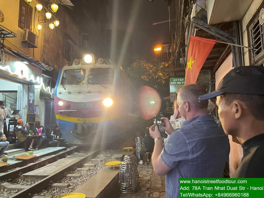 Hanoi Train Street +Best Street Food eating in old quarter - Ban Ran and Cha Ruoi at a local vendor