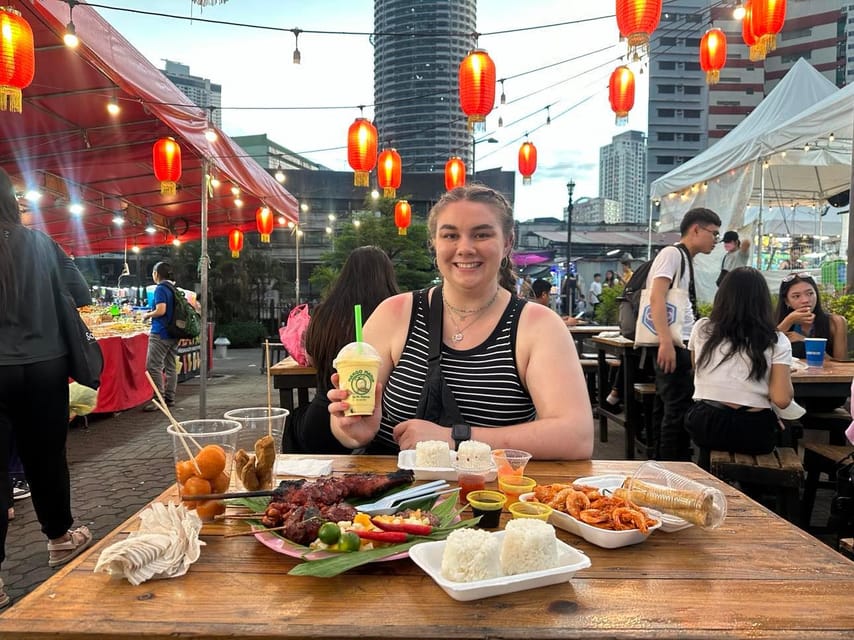 Manila Street Food and Drinks with Tuktuk Experience - Grilled squid, mango, and the stronger flavors