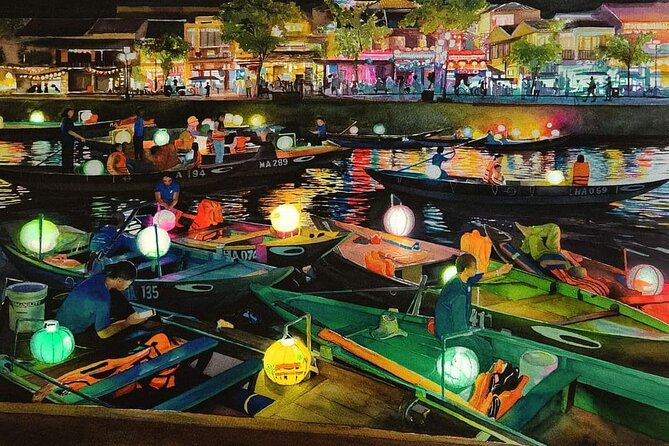 MARBLE MOUNTAIN-AM PHU Cave & HOI AN -Colourful Lantern Boat Ride - A 1:30 p.m. start that saves the best light for Hoi An
