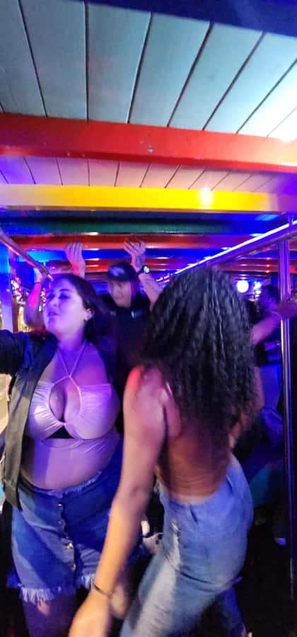 Medellin: Party Bus with DJ & Street Food Tastings - The Gilberto Echeverri Mejia Bridge at night