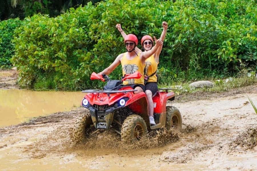 Phuket: Old Town + ATV 30Min Zipline 15Pform + Night Market - Flying across 15 zipline platforms