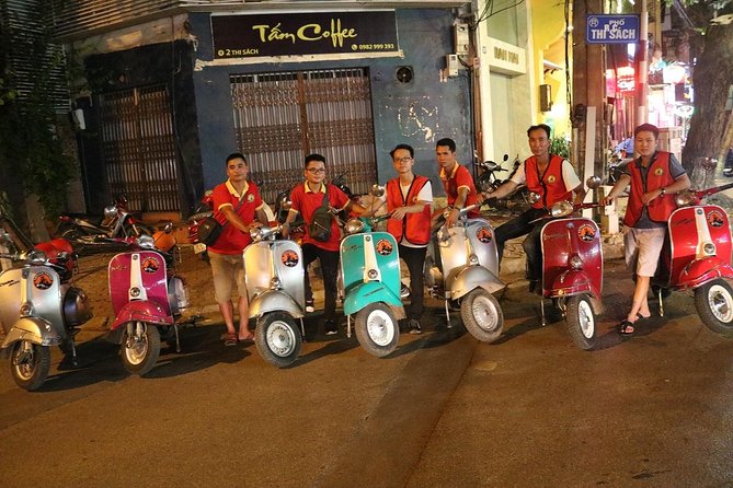 Saigon After Dark Vespa Street Food Tour + Live Music 4 hours - The 6 p.m. pickup and coffee-shop meeting
