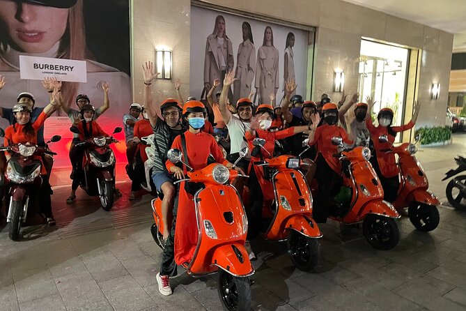 Saigon Vespa By Night Street Food With Female Riders Ao Dai - The first food stop: seafood and local drinks